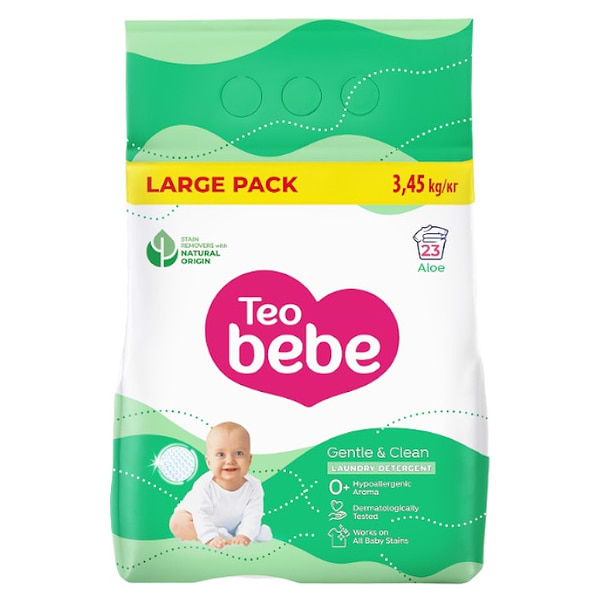 Фото - Стиральный порошок Teo Bebe Cotton Soft  Sensitive Green 3,45 кг (3800024048470)