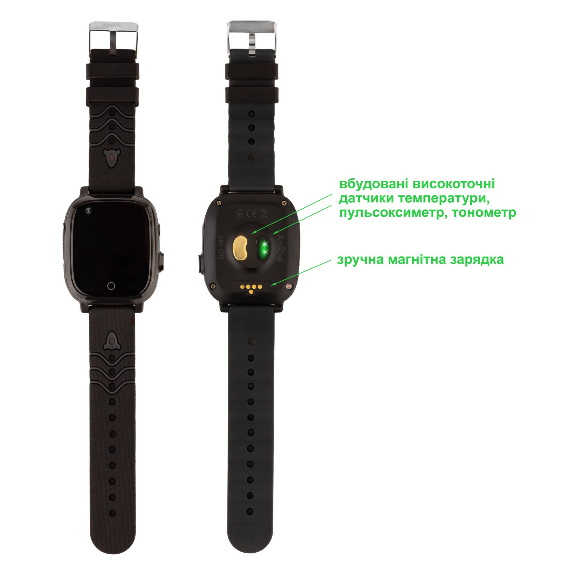 Фото - Дитячий годинник AmiGo GO005 4G WIFI Thermometer Black