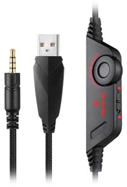 Фото - Гарнитура проводная игровая REAL-EL GDX-7650 Black/Red