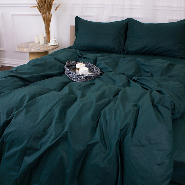 Фото - Комплект постільної білизни MirSon Poplin Line 091 Emerald 2 x 143 x 210 см (2200006279563)