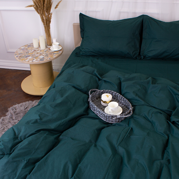 Фото - Комплект постільної білизни MirSon Poplin Line 091 Emerald 160 x 220 см (2200006279532)