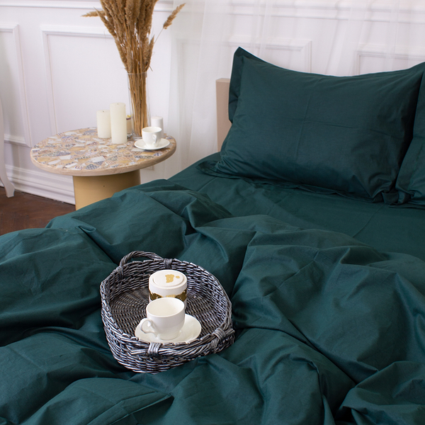 Фото - Комплект постільної білизни MirSon Poplin Line 091 Emerald 2 x 160 x 220 см (2200006279587)