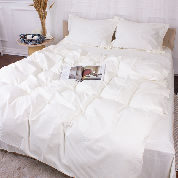 Фото - Комплект постельного белья MirSon Poplin Line 002 Milky White 160 x 220 см (2200006277781)