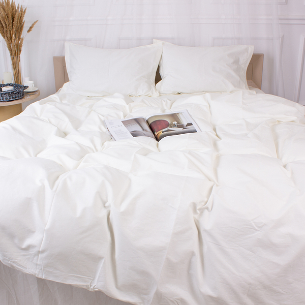 Фото - Комплект постельного белья MirSon Poplin Line 002 Milky White 160 x 220 см (2200006277781)