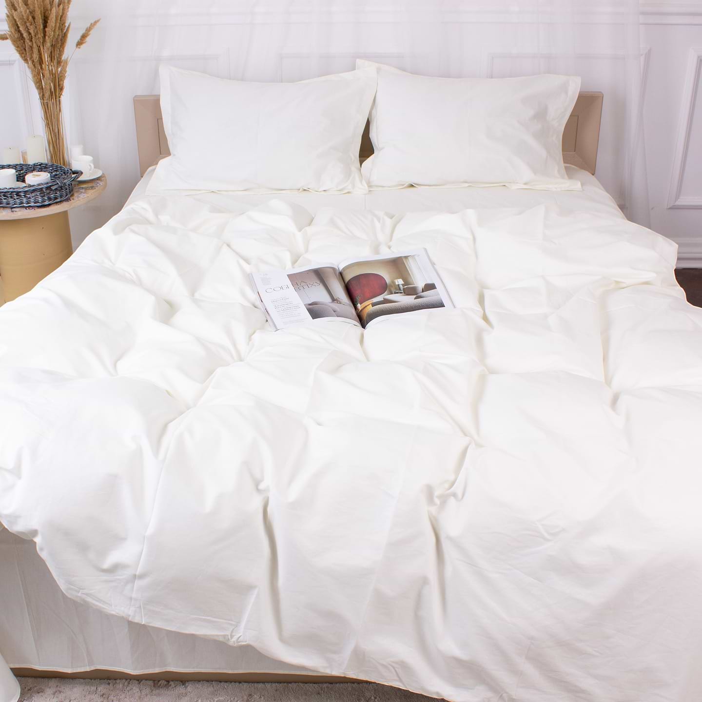 Комплект постільної білизни MirSon Poplin Line 002 Milky White 2 x 160 x 220 см (2200006277835)