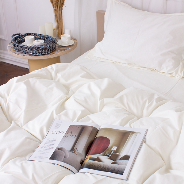 Фото - Комплект постельного белья MirSon Poplin Line 002 Milky White 160 x 220 см (2200006277781)