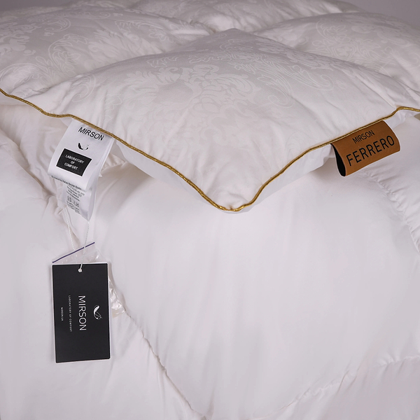 Фото - Ковдра демісезонна полуторна MirSon 140х205 см 100% гусячий пух Ferrero Vanilla (2200011169279)