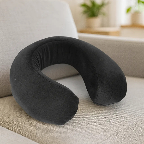 Фото - Подушка дорожная MirSon №8723 Velvet Line 28-0005 Ashen Пена Memory Антиаллергенная 30x37х10 см (2200006348085)