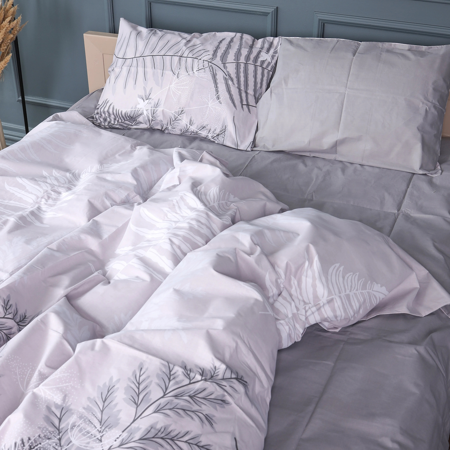 Комплект постільної білизни MirSon 143х210 см 17-0815 Silver Branches Бязь (2200011496443)