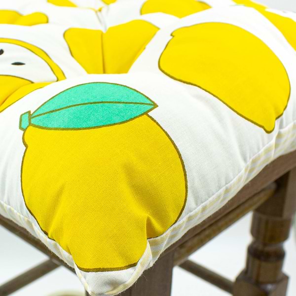 Фото - Подушка для стільця MirSon Бязь Принт 17-0531 Striped Lemon 40х50 см (2200006276883)