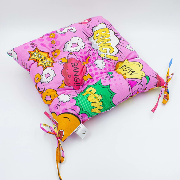 Фото - Подушка для стільця MirSon Бязь 17-0512 Bombs pink (2200006185581)