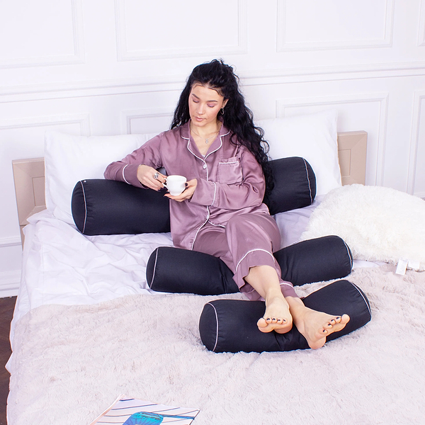 Фото - Подушка валик MirSon №8582 Naturale Line 16-9000 Black Stone Полистирол 100х20 см (2200006346272)