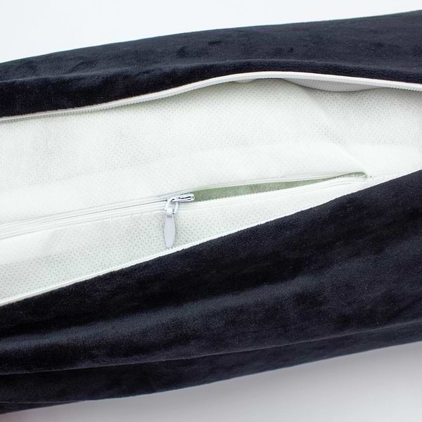 Фото - Подушка валик MirSon №8526 Velvet Line 28-0007 Black 50% Memory 100х16 см (2200006342908)