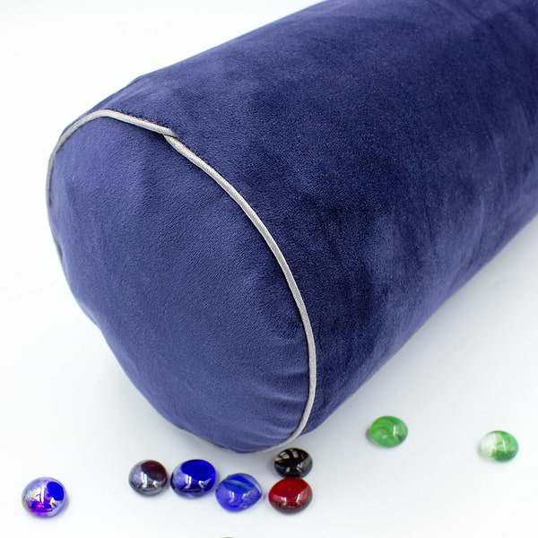 Фото - Подушка валик MirSon №8557 Velvet Line 28-0006 Navy blue 100% Memory 100х16 см (2200006344766)