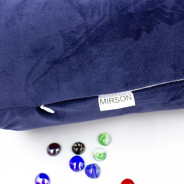Фото - Подушка валик MirSon №8557 Velvet Line 28-0006 Navy blue 100% Memory 100х16 см (2200006344766)