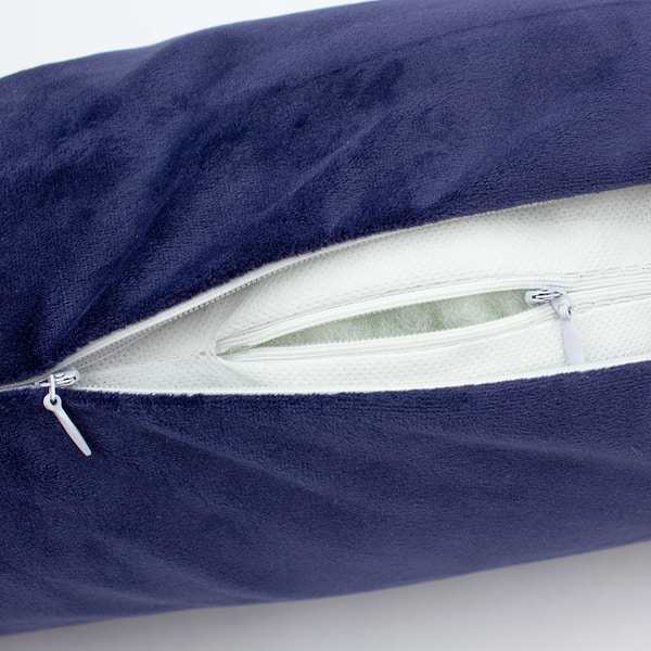Фото - Подушка валик MirSon №8557 Velvet Line 28-0006 Navy blue 100% Memory 70х20 см (2200006344759)