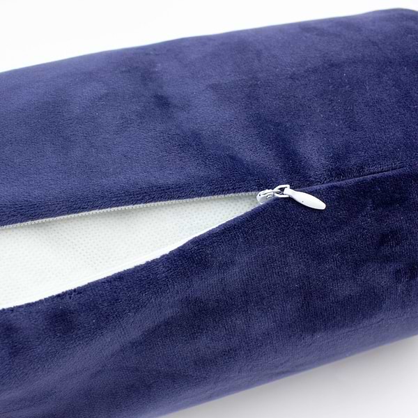 Фото - Подушка валик MirSon №8557 Velvet Line 28-0006 Navy blue 100% Memory 100х16 см (2200006344766)