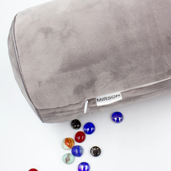 Фото - Подушка валик MirSon №8556 Velvet Line 28-0005 Ashen 100% Memory 100х16 см (2200006344704)