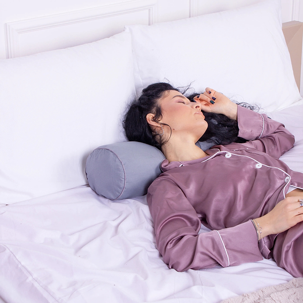 Фото - Подушка валик MirSon №8529 Eco Line Gray 100% Memory 70х20 см (2200006343073)