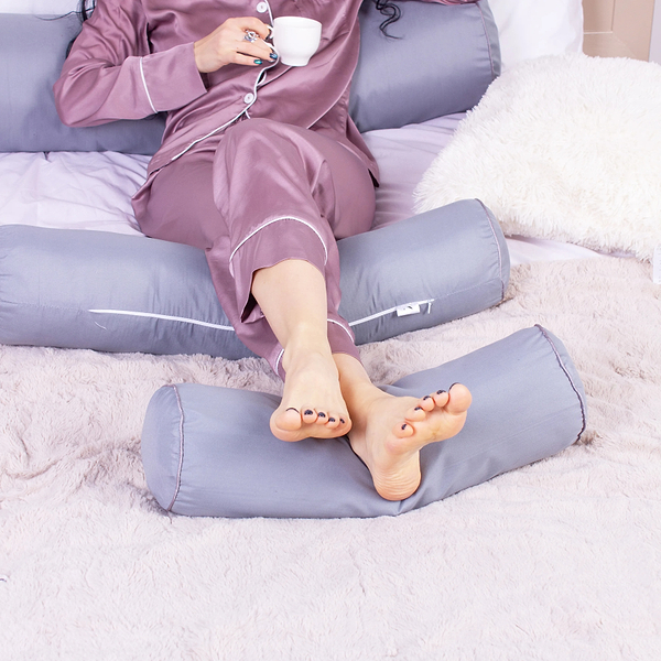 Фото - Подушка валик MirSon №8529 Eco Line Gray 100% Memory 70х20 см (2200006343073)