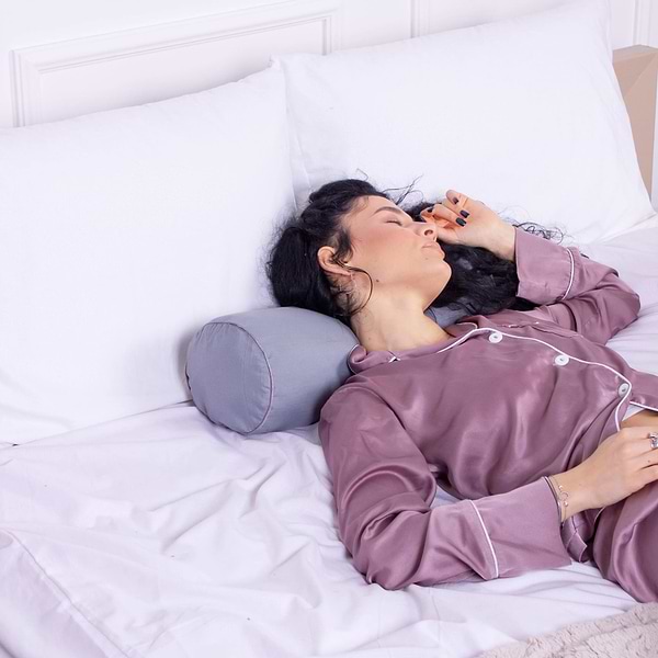 Фото - Подушка валик MirSon №8341 Eco Line Gray BamBoo 60х20 см (2200006250333)