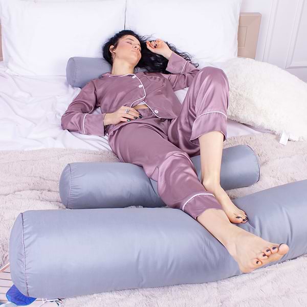 Фото - Подушка валик MirSon №8102 Eco Line Gray EcoSilk 60х20 см (2200006247548)