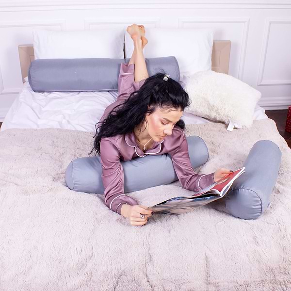 Фото - Подушка валик MirSon №8102 Eco Line Gray EcoSilk 60х20 см (2200006247548)