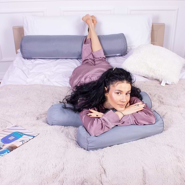 Фото - Подушка валик MirSon №8342 Eco Line Gray Tencel 15x50 см (2200006249375)