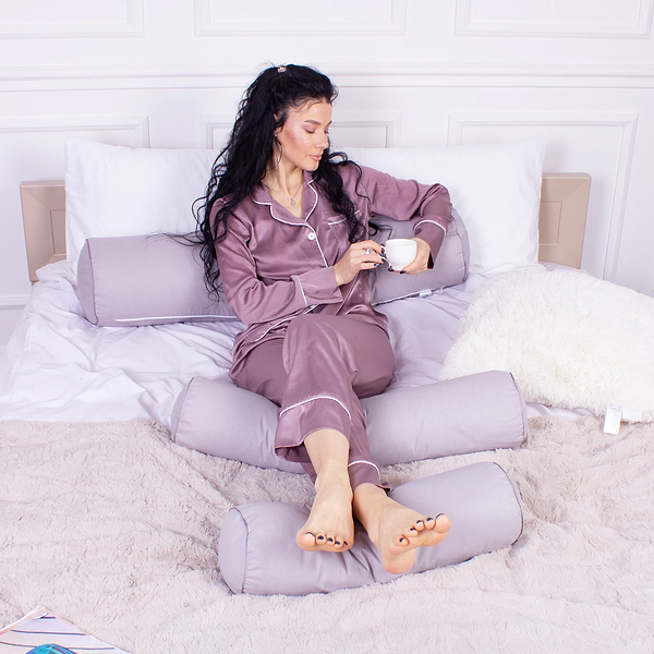 Фото - Подушка валик MirSon №8350 Naturale Line 16-5703 Light Gray Tencel 60х20 см (2200006250876)