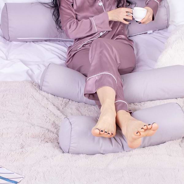 Фото - Подушка валик MirSon №8533 Naturale Line 16-5703 Light Gray 100% Memory 70х20 см (2200006343318)