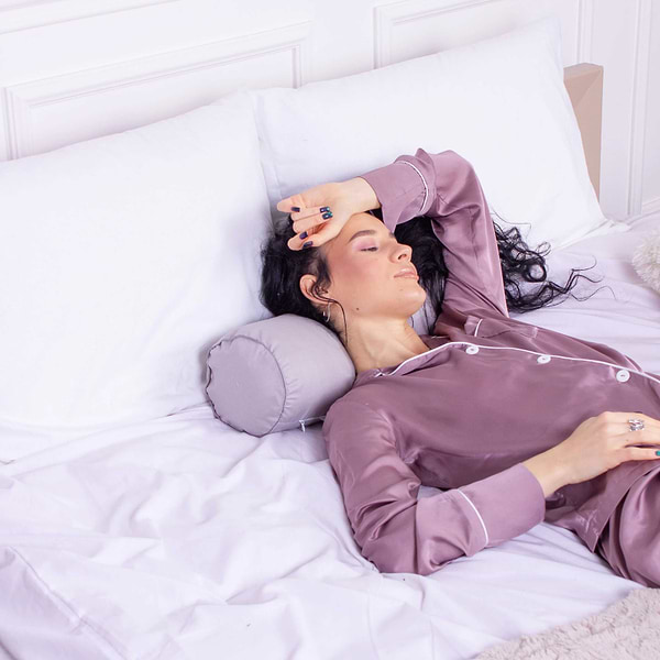 Фото - Подушка валик MirSon №8533 Naturale Line 16-5703 Light Gray 100% Memory 70х20 см (2200006343318)