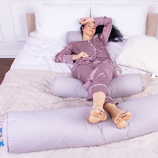 Фото - Подушка валик MirSon №8533 Naturale Line 16-5703 Light Gray 100% Memory 70х20 см (2200006343318)