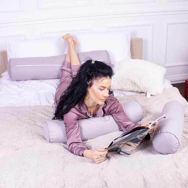 Фото - Подушка валик MirSon №8350 Naturale Line 16-5703 Light Gray Tencel 60х20 см (2200006250876)