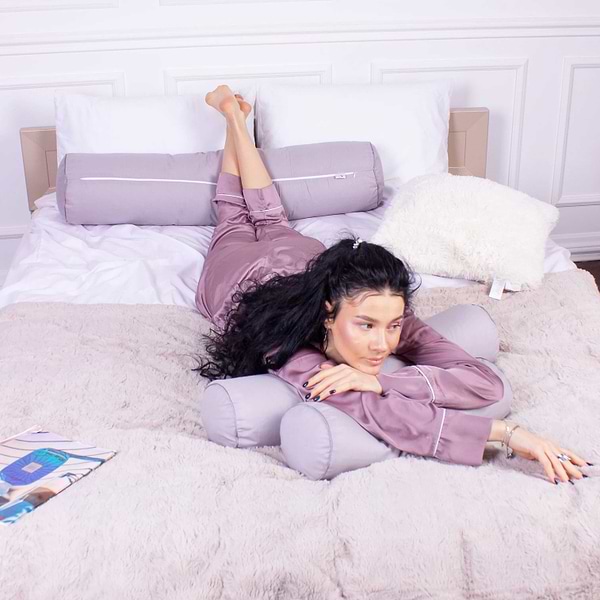 Фото - Подушка валик MirSon №8533 Naturale Line 16-5703 Light Gray 100% Memory 70х20 см (2200006343318)