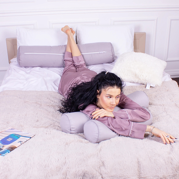 Фото - Подушка валик MirSon №8350 Naturale Line 16-5703 Light Gray Tencel 60х20 см (2200006250876)