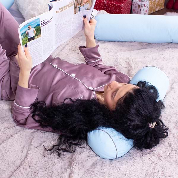 Фото - Подушка валик MirSon №8504 Naturale Line 14-4121 Blanco 50% Memory 60х20 см (2200006341550)