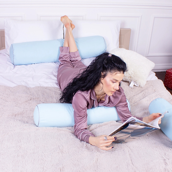 Фото - Подушка валик MirSon №8504 Naturale Line 14-4121 Blanco 50% Memory 60х20 см (2200006341550)