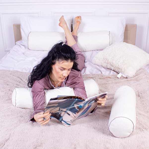 Фото - Подушка валик MirSon №8343 Eco Line Creamy BamBoo 15x50 см (2200006249382)