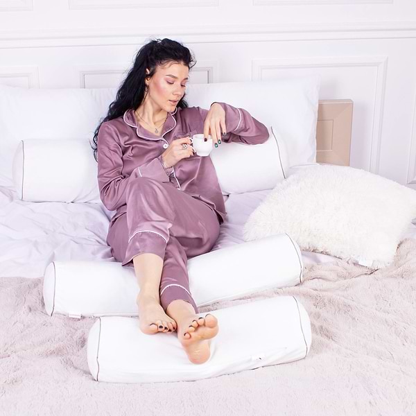 Фото - Подушка валик MirSon №8521 Velvet Line 28-0001 White 50% Memory 100х20 см (2200006342618)