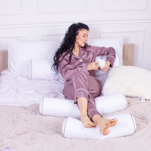 Фото - Подушка валик MirSon №8348 Naturale Line 11-2107 White Tencel 60х16 см (2200006250739)