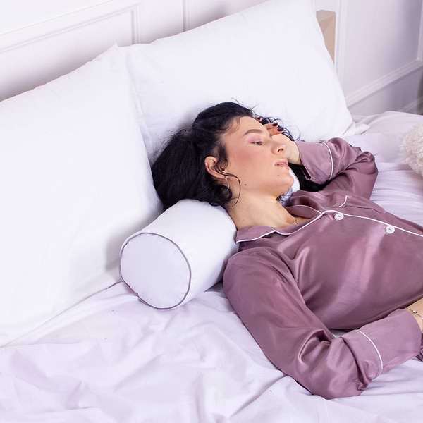 Фото - Подушка валик MirSon №8348 Naturale Line 11-2107 White Tencel 70х16 см (2200006250746)