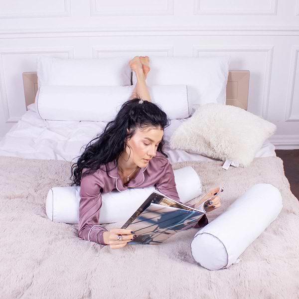 Фото - Подушка валик MirSon №8348 Naturale Line 11-2107 White Tencel 60х16 см (2200006250739)