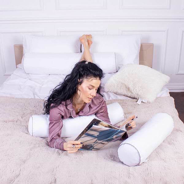 Фото - Подушка валик MirSon №8347 Naturale Line 11-2107 White BamBoo 60х16 см (2200006250678)