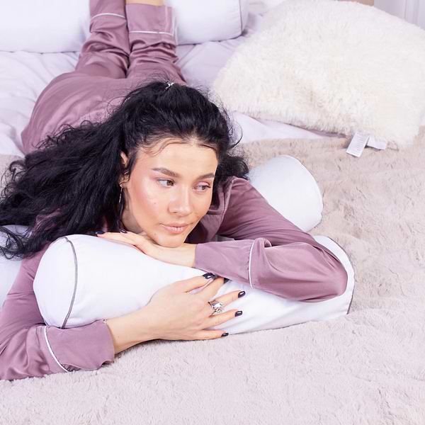 Фото - Подушка валик MirSon №8347 Naturale Line 11-2107 White BamBoo 60х16 см (2200006250678)