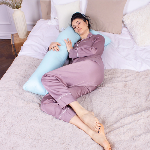 Фото - Подушка для майбутніх мам MirSon №8461 Eco Line Blue Г-подібна (2200006275053)