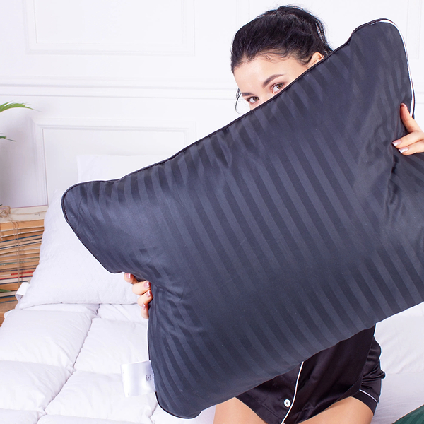 Фото - Подушка ортопедическая MirSon №4085 Satin Stripe 30-0021 Dark Blue MEN (2200006422976)