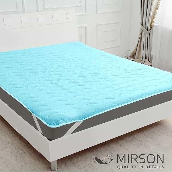 Фото - Наматрасник MirSon Eco Light №1713 EcoSilk Blue 150x200 см (2200002888509)