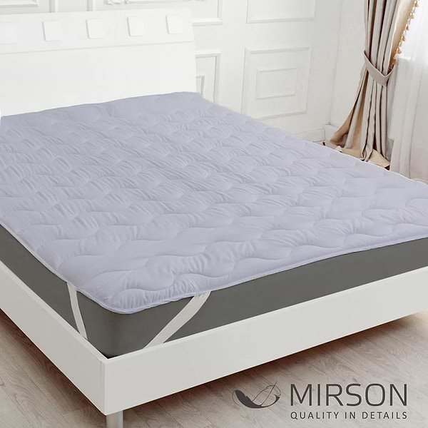 Фото - Наматрасник MirSon №9054 Eco Light Gray (Silk) 150x200 см (2200006086710)