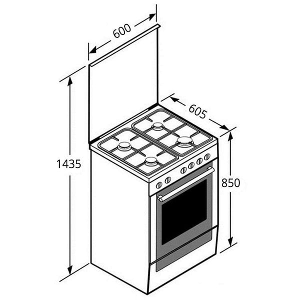 Фото - Плита газовая Ventolux GE 6060 CS 6TC (X)