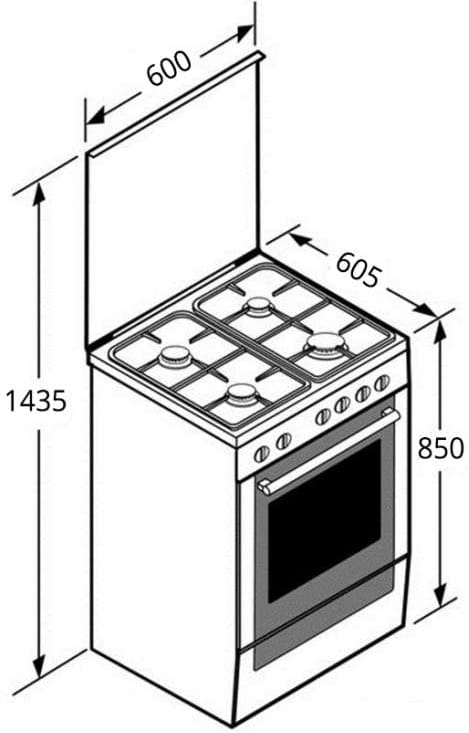 Фото - Плита газовая Ventolux GE 6060 CS 6MT (X)